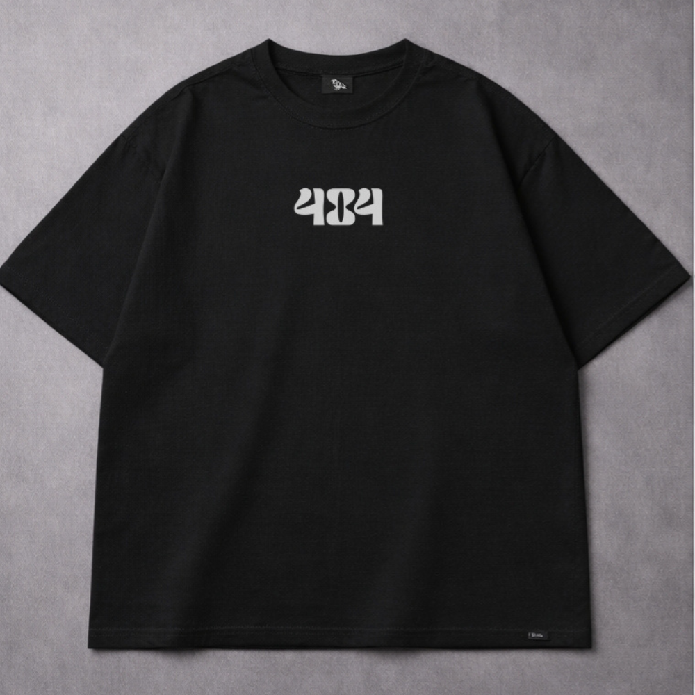 Camiseta Básica Oversized 404 – Peça Essencial Minimalista Preta