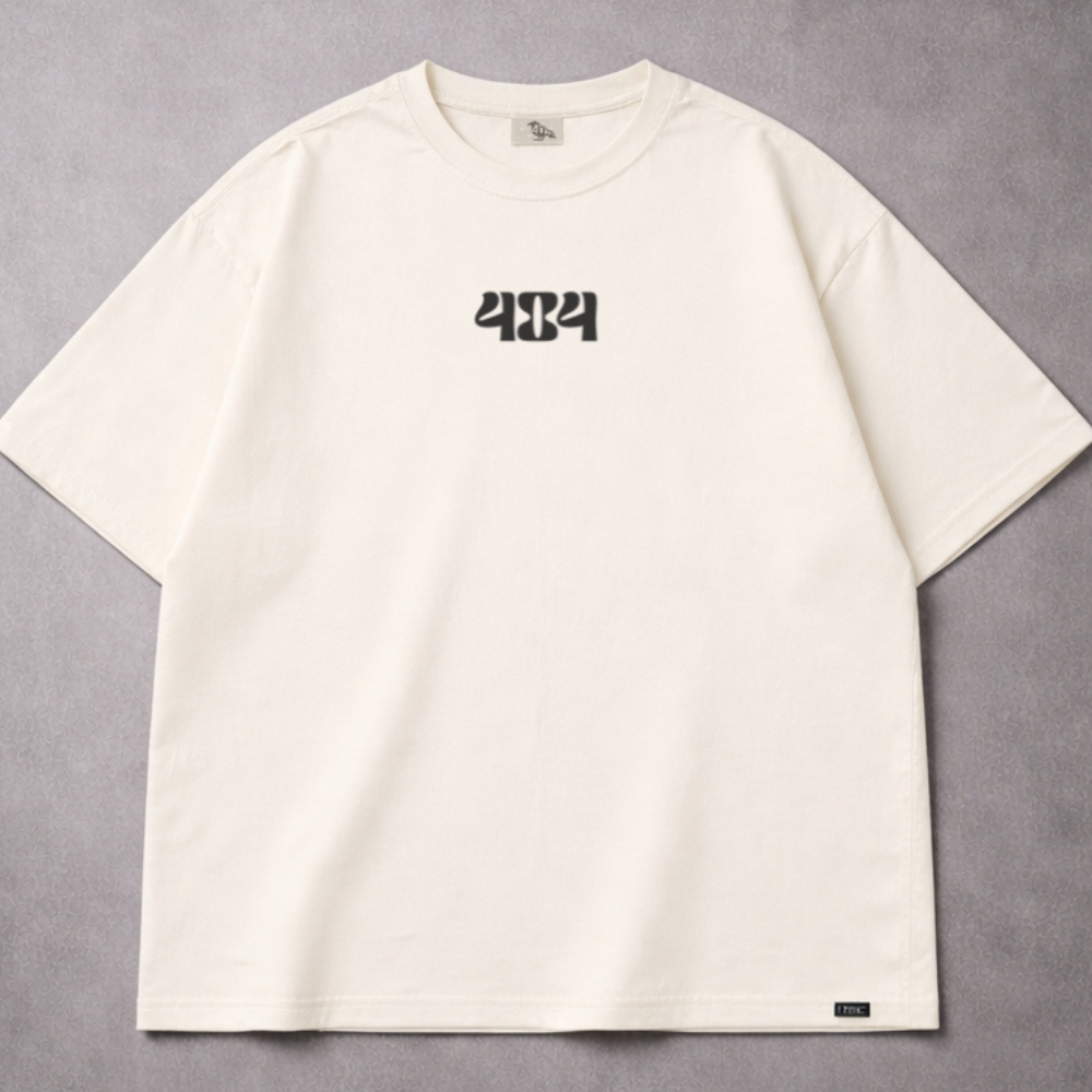 Camiseta Básica Oversized 404 – Peça Essencial Minimalista Branca