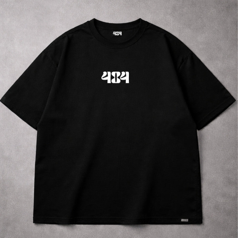 Camiseta Oversized 404 – Véu Urbano Preta